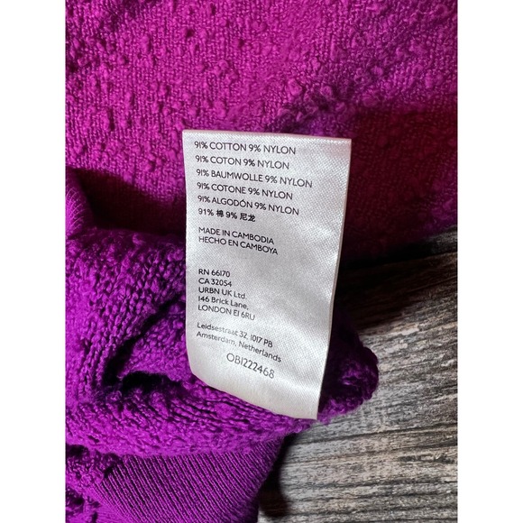 Free People Sweater‎ Found My Friend Boucle Pullover Wild Aster Small Oversized - Picture 5 of 7